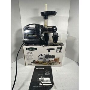 Omega 8006 Nutrition Center HD Masticating Juicer Chrome 150W Low Speed 80 RPM